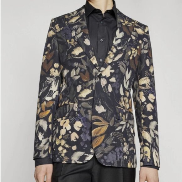 Ted Baker Cotton Jersey Floral Slim Fit Suit Jacket Men’s Size 5 (XL US) NWT - Picture 1 of 15